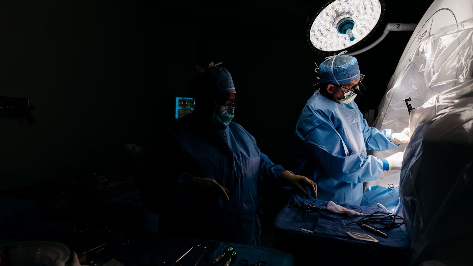 Dr. Bond (Endovascular Neurosurgeon) During Deep Brain Stimulation Surgery at Semmes Murphey