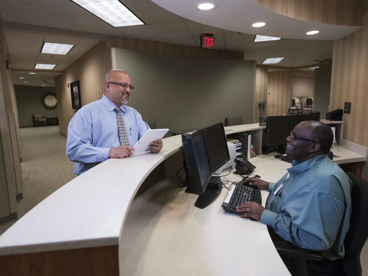 Check in Desk in Semmes Murphey Lobby