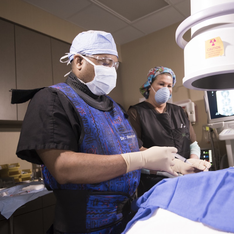 Dr. Samuel Polk Performing a Pain Block at Semmes Murphey