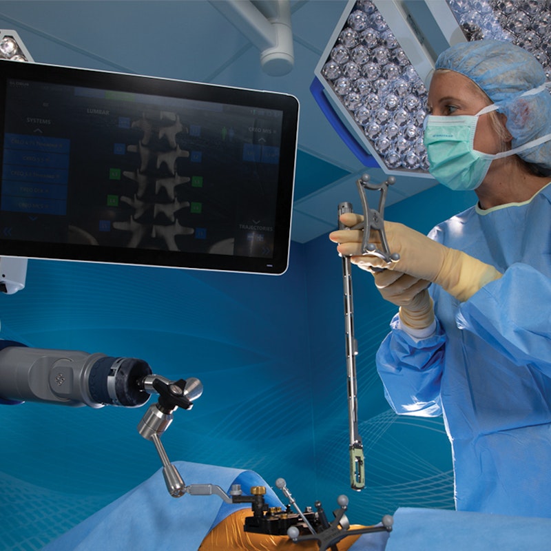 Robotic Spine Surgery Nurse with Instrument